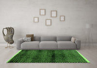 Machine Washable Abstract Green Modern Rug, wshabs4389grn