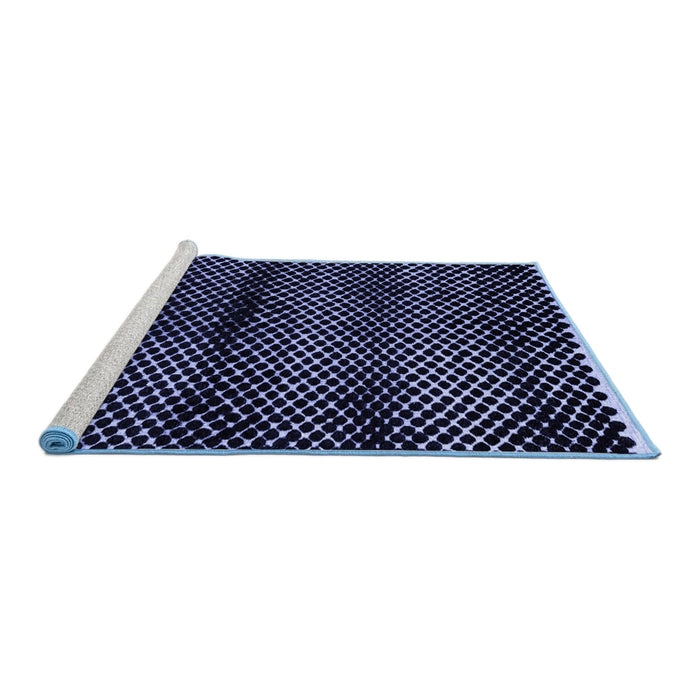 Sideview of Machine Washable Abstract Blue Modern Rug, wshabs4389blu