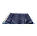 Sideview of Machine Washable Abstract Blue Modern Rug, wshabs4389blu