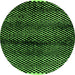 Round Abstract Green Modern Rug, abs4389grn