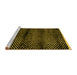 Sideview of Machine Washable Abstract Yellow Modern Rug, wshabs4389yw