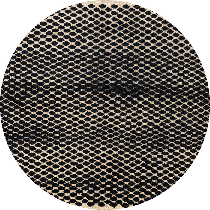Round Abstract Brown Modern Rug, abs4389