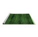 Sideview of Machine Washable Abstract Green Modern Area Rugs, wshabs4389grn