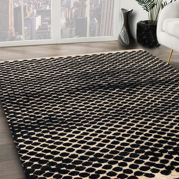 Abstract Brown Modern Rug in Family Room, abs4389