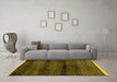 Machine Washable Abstract Yellow Modern Rug in a Living Room, wshabs4389yw