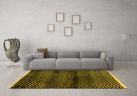 Machine Washable Abstract Yellow Modern Rug, wshabs4389yw