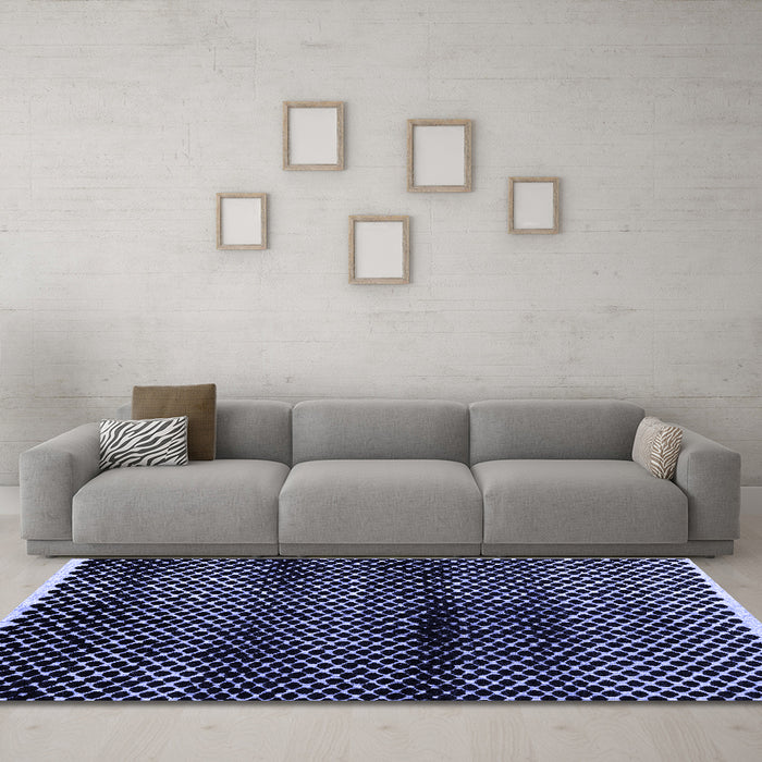 Machine Washable Abstract Blue Modern Rug in a Living Room, wshabs4389blu