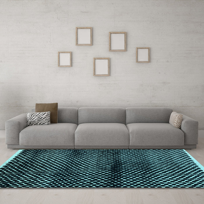 Machine Washable Abstract Light Blue Modern Rug in a Living Room, wshabs4389lblu