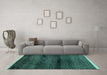 Machine Washable Abstract Turquoise Modern Area Rugs in a Living Room,, wshabs4389turq