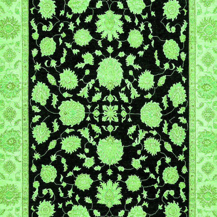 Machine Washable Oriental Green Traditional Area Rugs, wshabs438grn