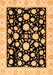 Machine Washable Oriental Orange Traditional Area Rugs, wshabs438org