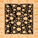 Square Machine Washable Oriental Orange Traditional Area Rugs, wshabs438org