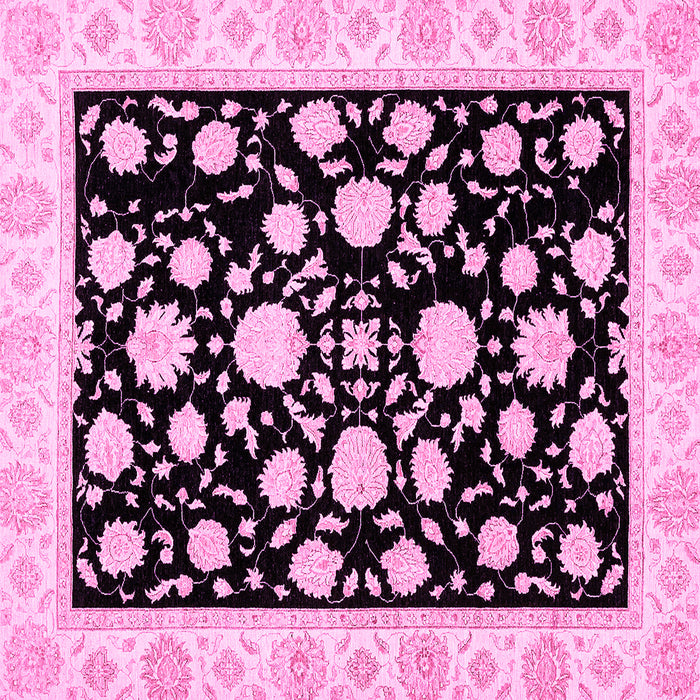 Square Oriental Pink Traditional Rug, abs438pnk