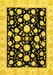 Machine Washable Oriental Yellow Traditional Rug, wshabs438yw