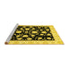 Sideview of Machine Washable Oriental Yellow Traditional Rug, wshabs438yw