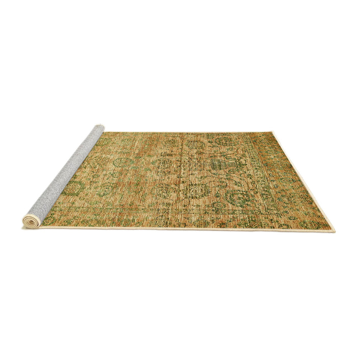 Sideview of Machine Washable Abstract Gen Brown Yellow Rug, wshabs439