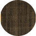 Round Abstract Brown Modern Rug, abs4390brn