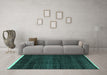 Machine Washable Abstract Turquoise Modern Area Rugs in a Living Room,, wshabs4390turq