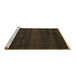 Sideview of Machine Washable Abstract Brown Modern Rug, wshabs4390brn