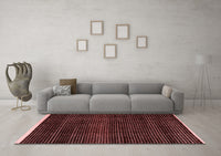 Machine Washable Abstract Red Modern Rug, wshabs4390red