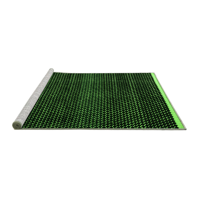 Sideview of Machine Washable Abstract Green Modern Area Rugs, wshabs4390grn