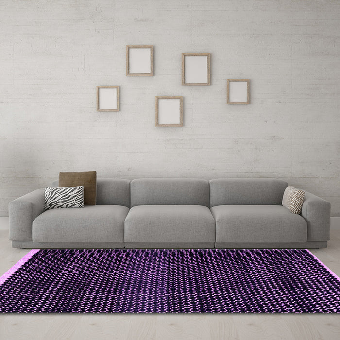Machine Washable Abstract Purple Modern Area Rugs in a Living Room, wshabs4390pur