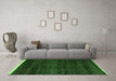 Machine Washable Abstract Green Modern Area Rugs in a Living Room,, wshabs4390grn