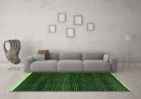 Machine Washable Abstract Green Modern Rug, wshabs4390grn