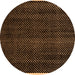 Round Machine Washable Abstract Orange Modern Area Rugs, wshabs4390org