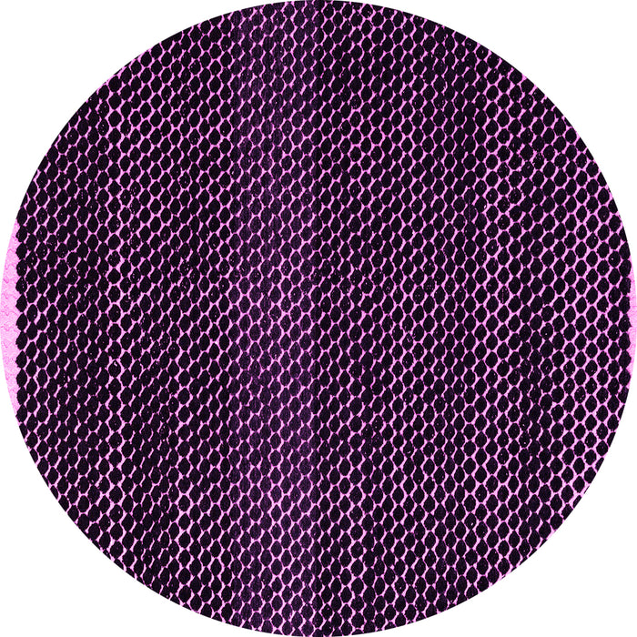 Round Machine Washable Abstract Pink Modern Rug, wshabs4390pnk