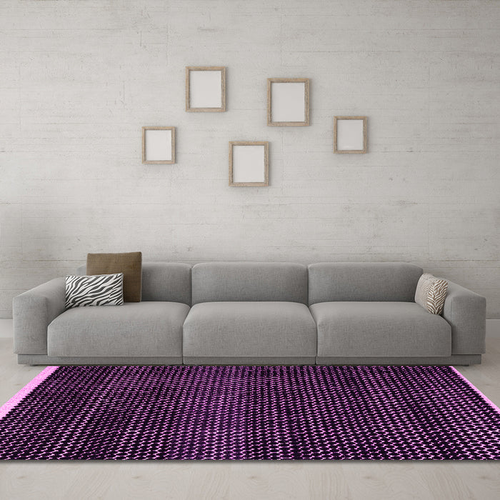 Machine Washable Abstract Pink Modern Rug in a Living Room, wshabs4390pnk