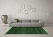 Machine Washable Abstract Emerald Green Modern Area Rugs in a Living Room,, wshabs4390emgrn