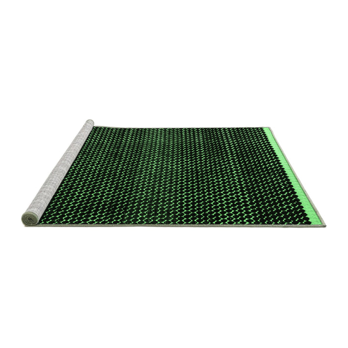 Sideview of Machine Washable Abstract Emerald Green Modern Area Rugs, wshabs4390emgrn