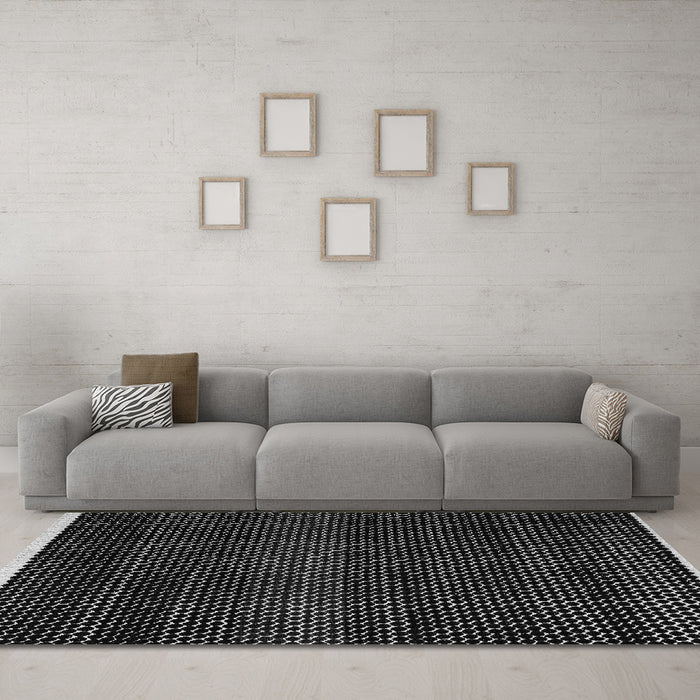 Machine Washable Abstract Gray Modern Rug in a Living Room,, wshabs4390gry