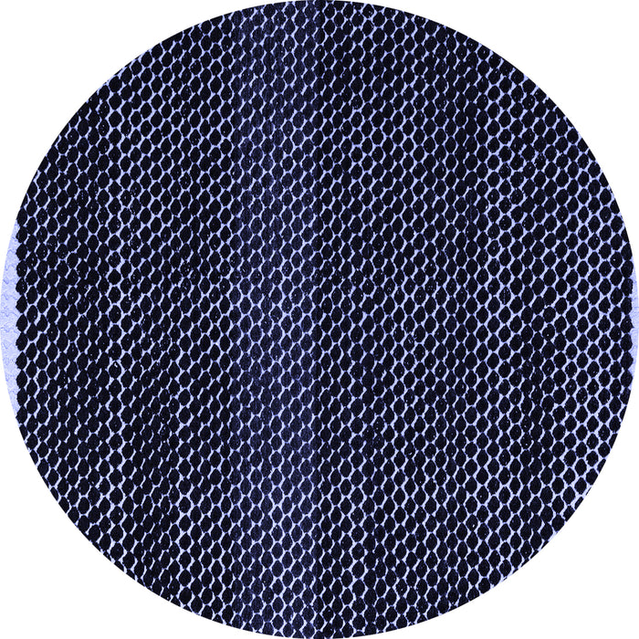Round Abstract Blue Modern Rug, abs4390blu