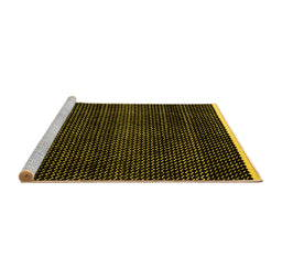 Sideview of Machine Washable Abstract Yellow Modern Rug, wshabs4390yw