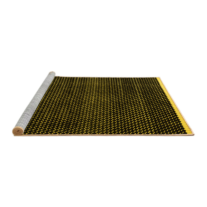 Sideview of Machine Washable Abstract Yellow Modern Rug, wshabs4390yw