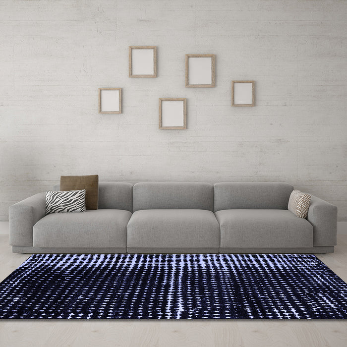 Machine Washable Abstract Blue Modern Rug in a Living Room, wshabs4391blu
