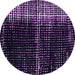 Round Machine Washable Abstract Purple Modern Area Rugs, wshabs4391pur