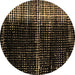 Round Machine Washable Abstract Brown Modern Rug, wshabs4391brn