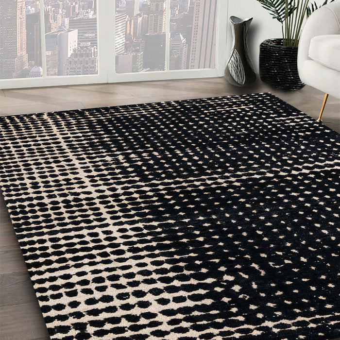 Abstract Sandstone Brown Modern Rug in Family Room, abs4391