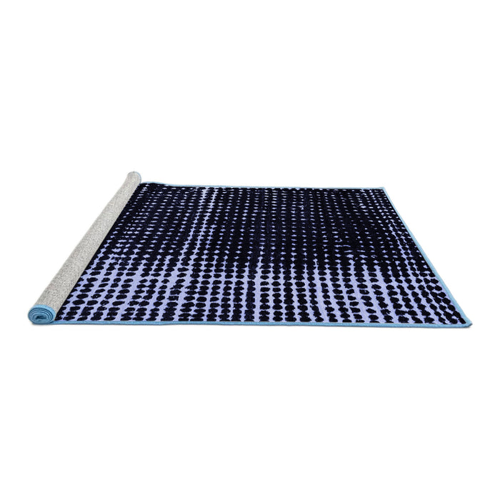 Sideview of Machine Washable Abstract Blue Modern Rug, wshabs4391blu