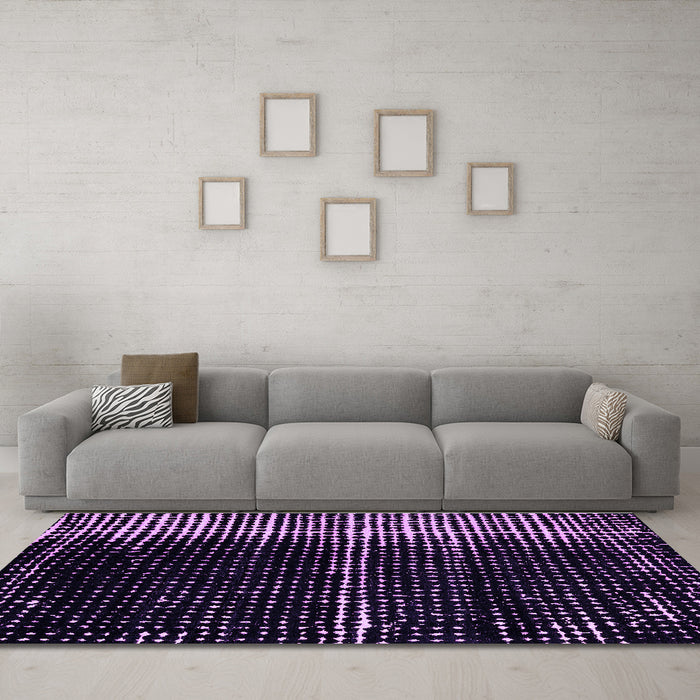 Machine Washable Abstract Purple Modern Area Rugs in a Living Room, wshabs4391pur