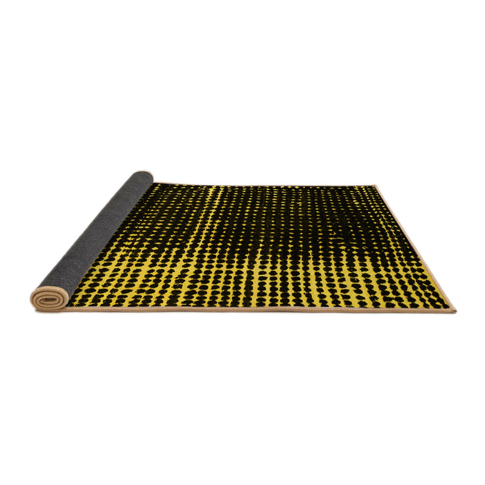 Sideview of Abstract Yellow Modern Rug, abs4391yw