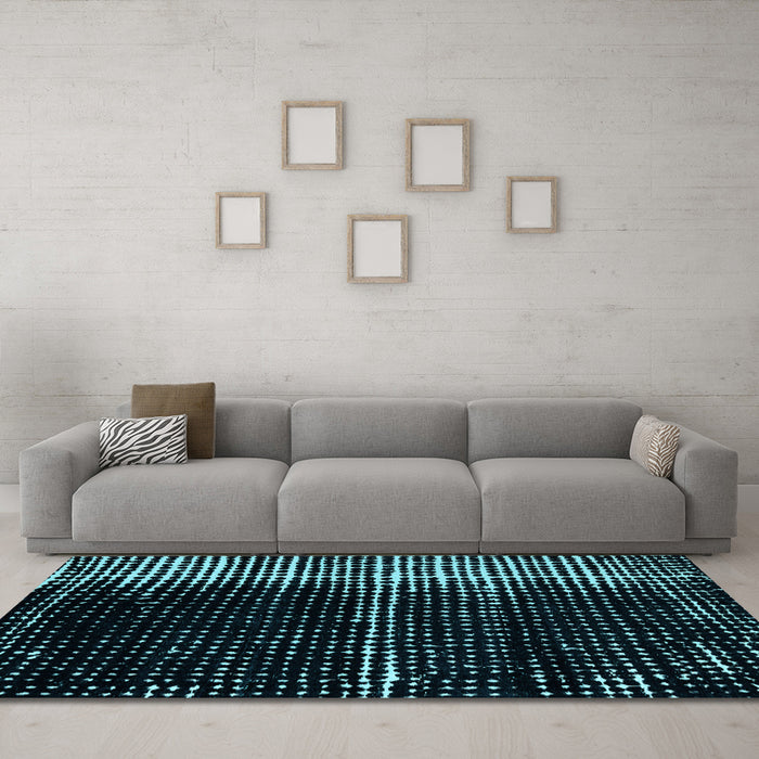 Machine Washable Abstract Light Blue Modern Rug in a Living Room, wshabs4391lblu