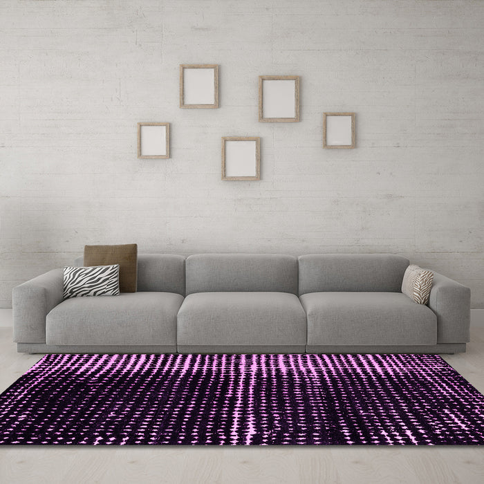 Machine Washable Abstract Pink Modern Rug in a Living Room, wshabs4391pnk