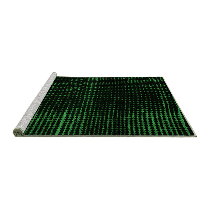 Sideview of Machine Washable Abstract Green Modern Area Rugs, wshabs4392grn