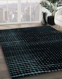 Abstract Dark Slate Gray Green Modern Rug, abs4392