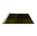 Sideview of Machine Washable Abstract Yellow Modern Rug, wshabs4392yw