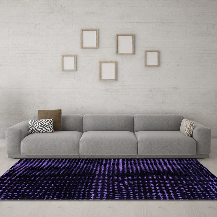 Machine Washable Abstract Purple Modern Area Rugs in a Living Room, wshabs4392pur